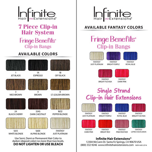 Hair extensions colour chart shop